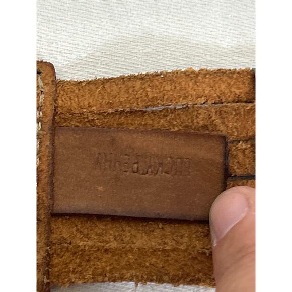 Lucky Penny Belt Small Brown Leather Western Boho Brass Tone Anthropologie main image 4